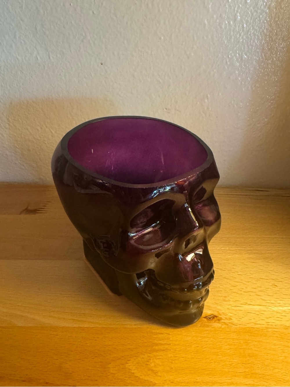 Purple Glass Gothic Skull Decorative Vase